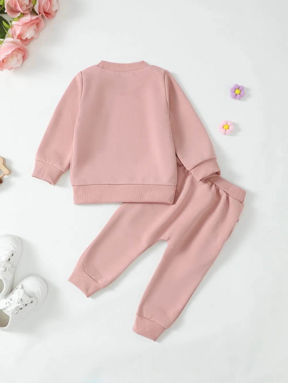 Children's Letter Graphic Sweatshirt and Pants Set, image 2