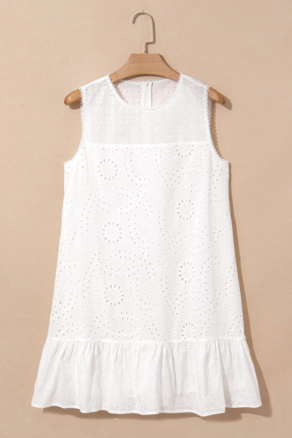 Floral Eyelet Embroidered Sleeveless Shift Dress, image 9