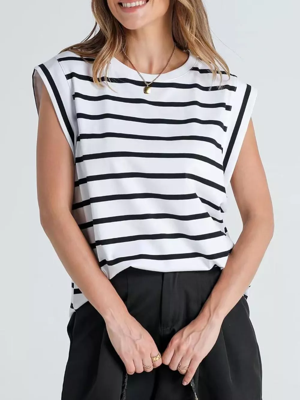 Striped Round Neck Tank, image 20
