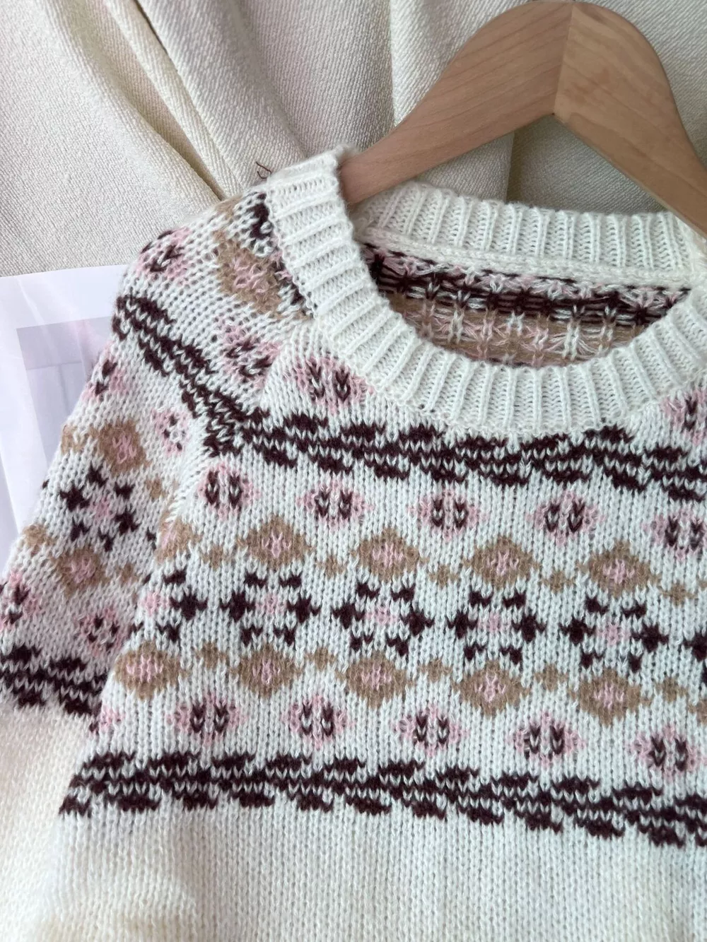 Fair Isle Patterned Round Neck Sweater, image 6