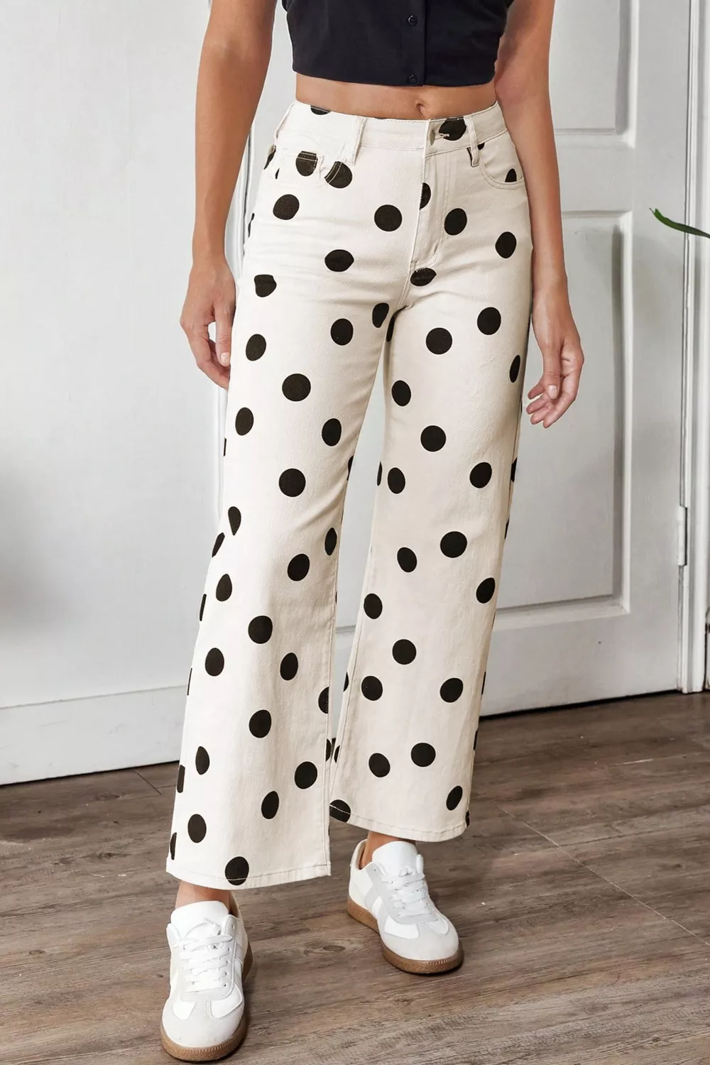 Polka Dot Loose Fit Jeans, image 4