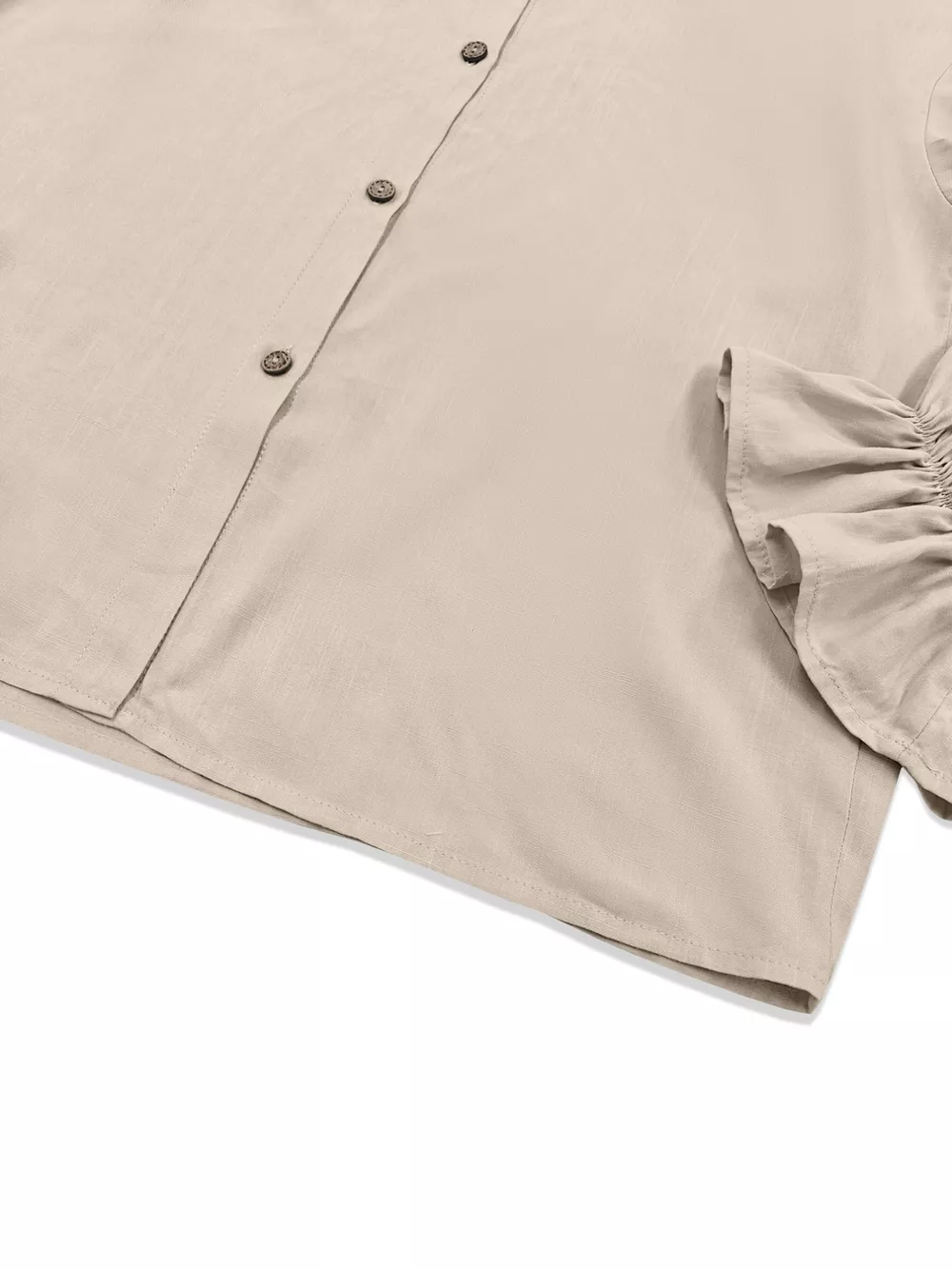 Button-Down Flounce Sleeve Shirt, image 8