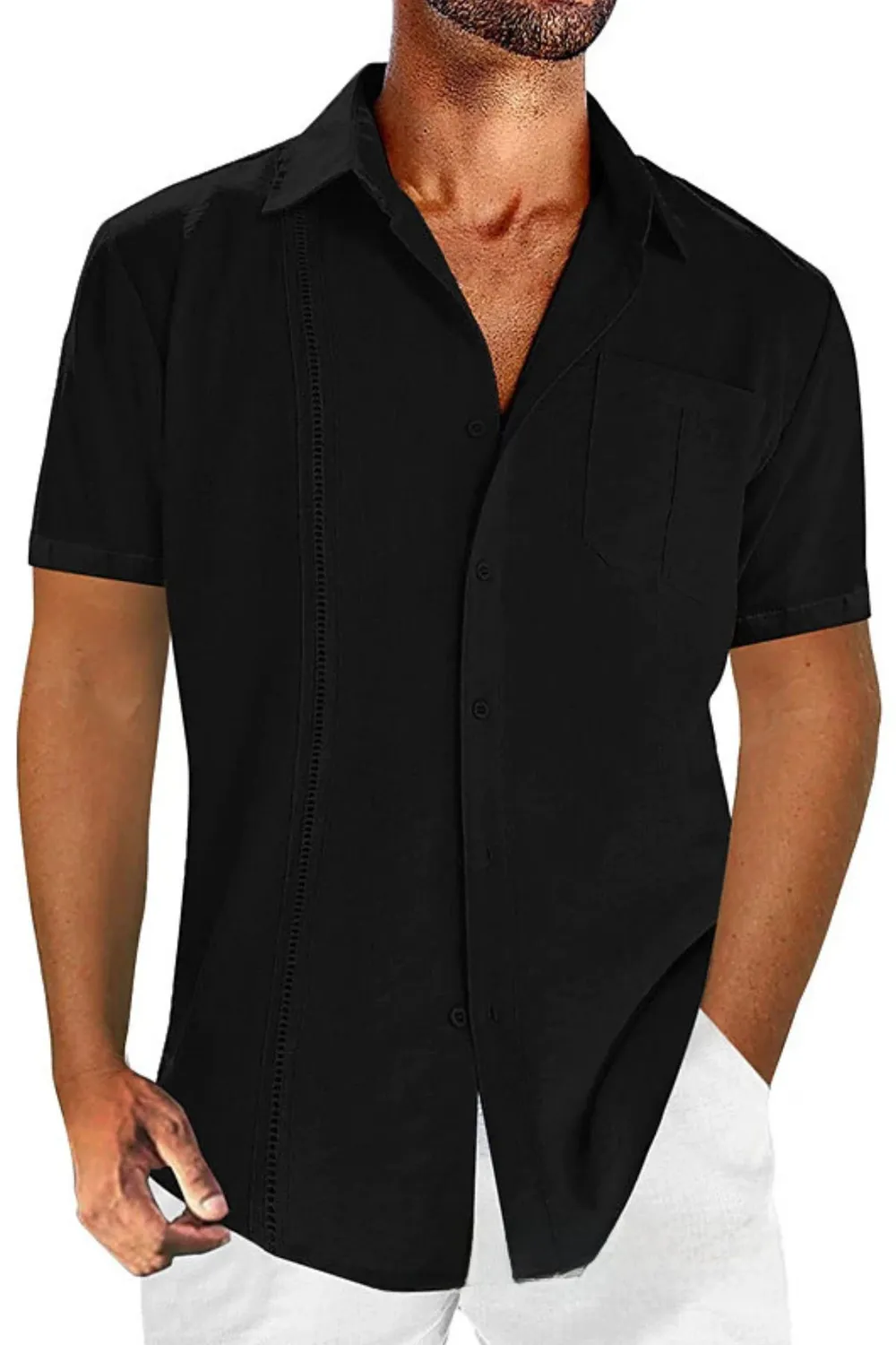 Men's Full Size Casual Short Sleeve Button Down Shirt Plus Size, image 3