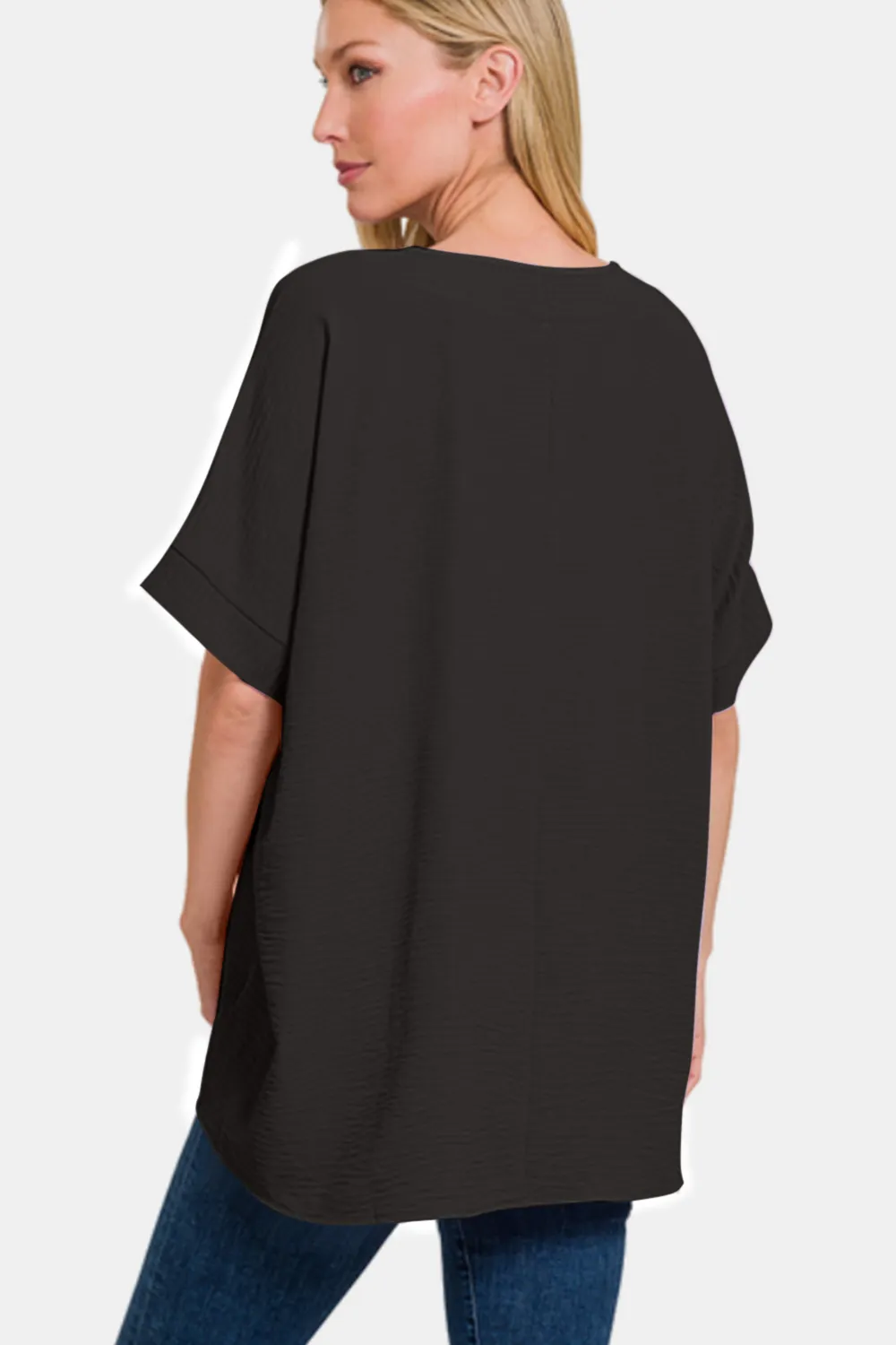 Full Size V-Neck Short Sleeve Top, image 5