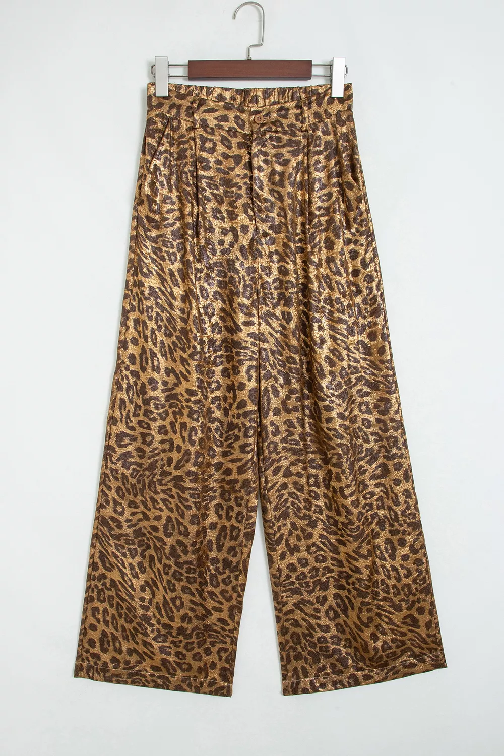 Multicolour Leopard Print Western Style Wide Leg Full Length Pants, image 6
