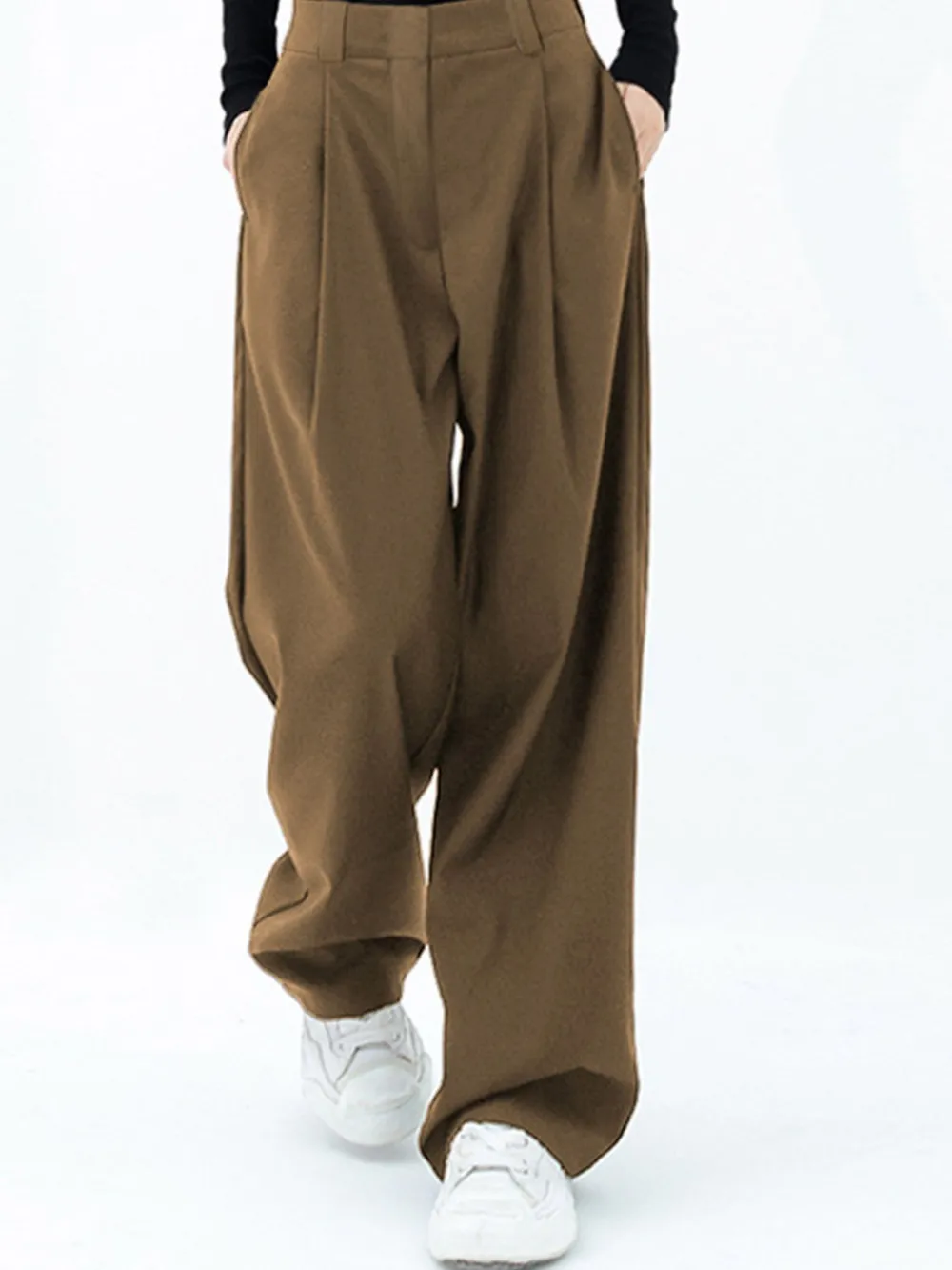 Men's High-Waisted Wide Leg Pleated Trousers, image 5