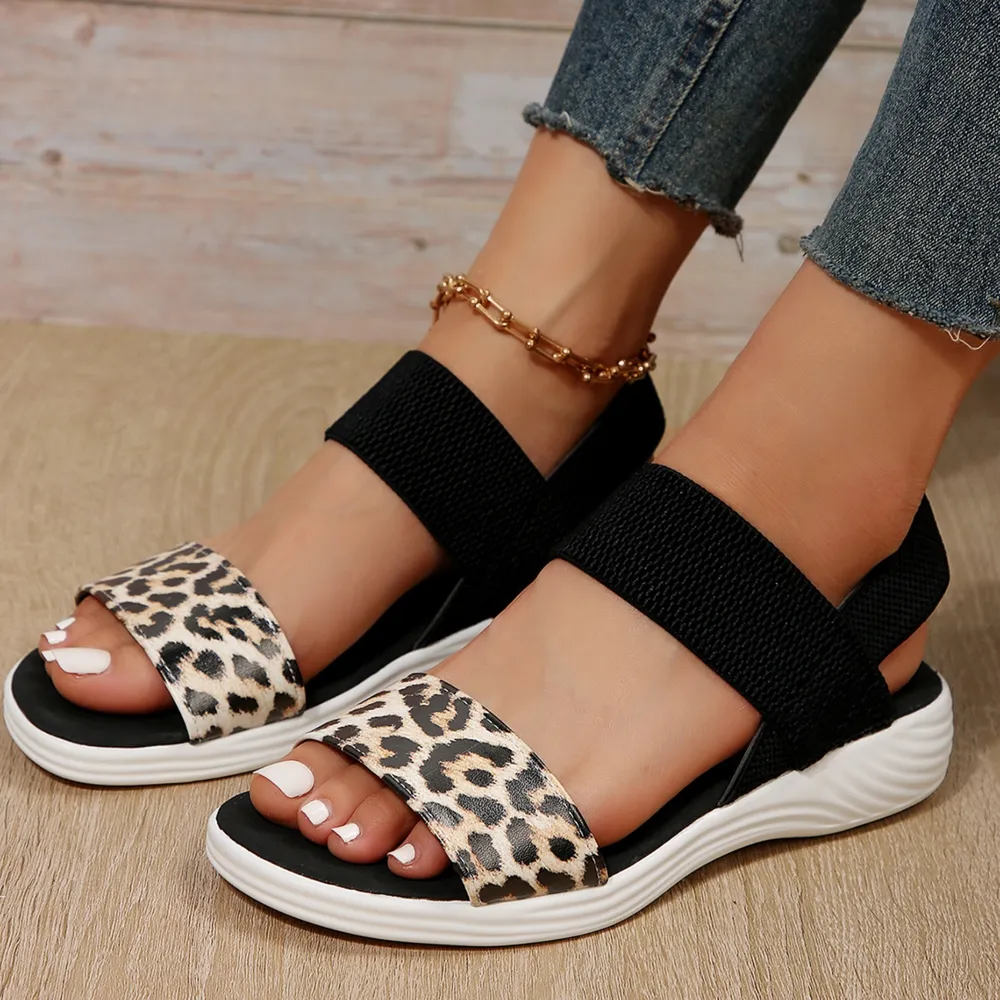 PU Leather Open Toe Low Heel Sandals, image 15
