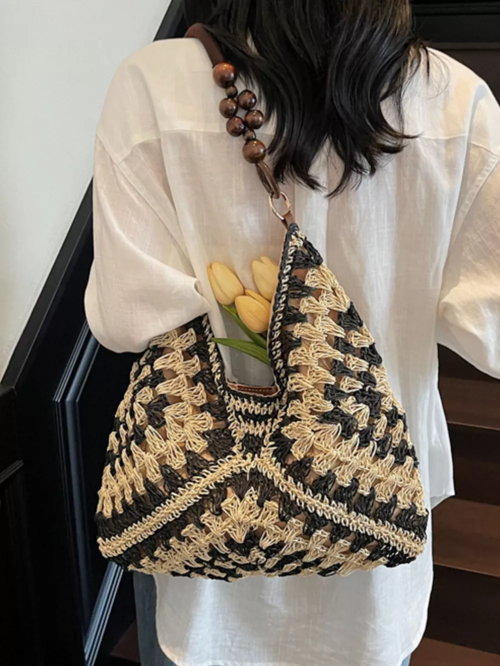 Crochet Hobo Handbag, image 3