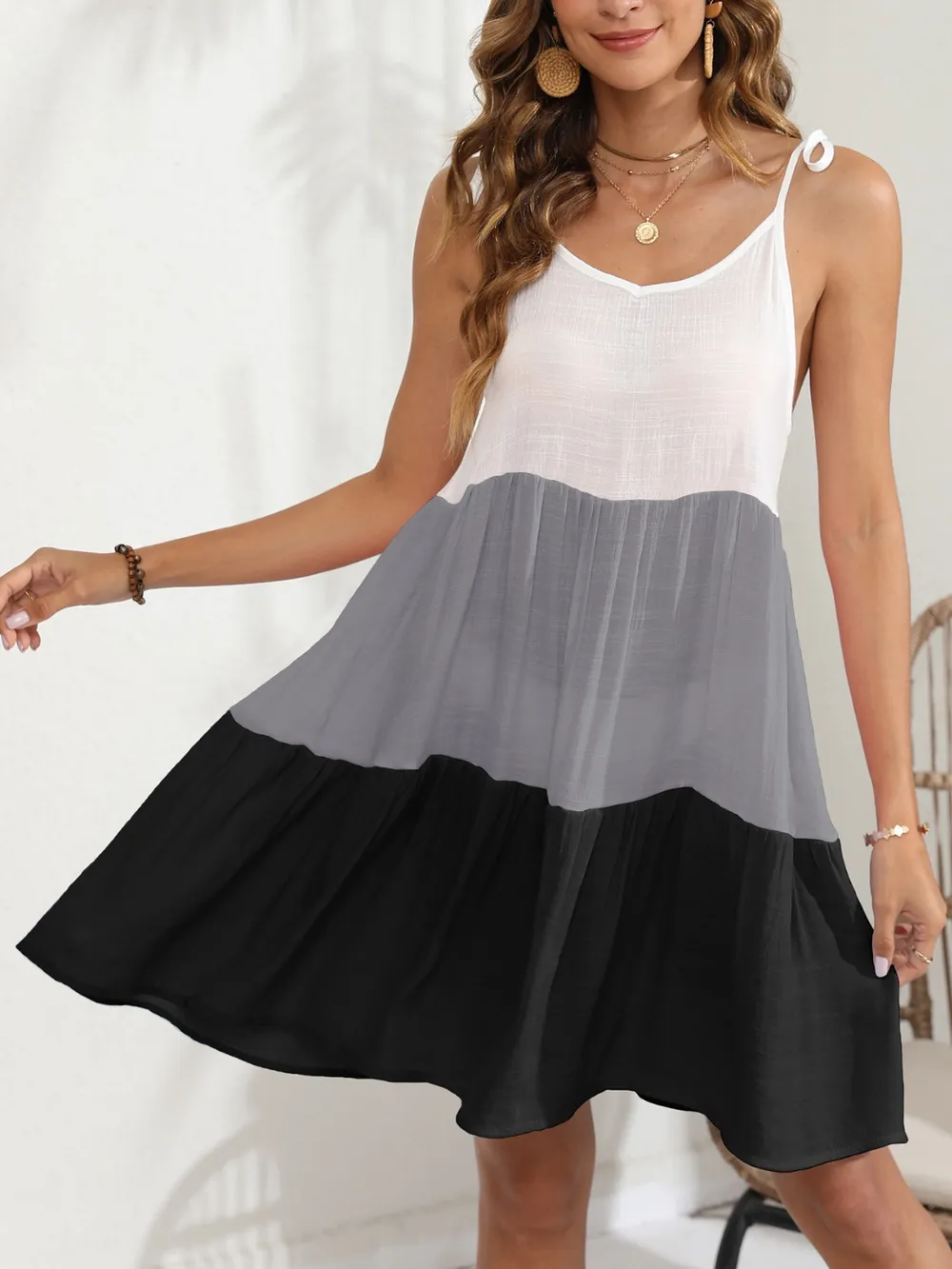 Color Block Spaghetti Strap Cover-Up Dress, image 14