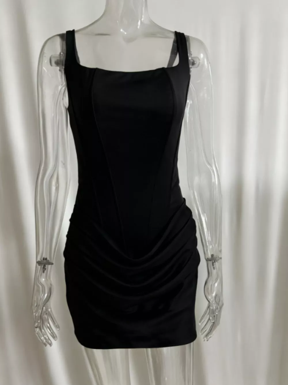 Ruched Sleeveless Mini Dress