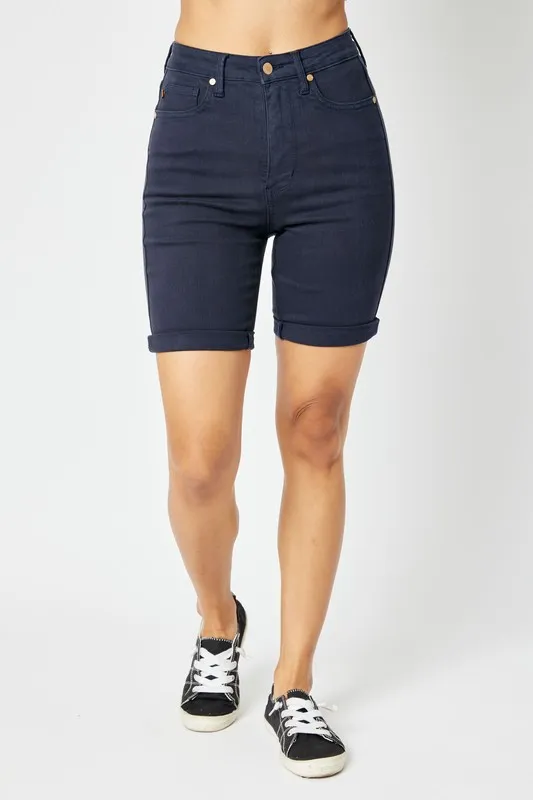 Full Size High Waist Tummy Control Bermuda Shorts