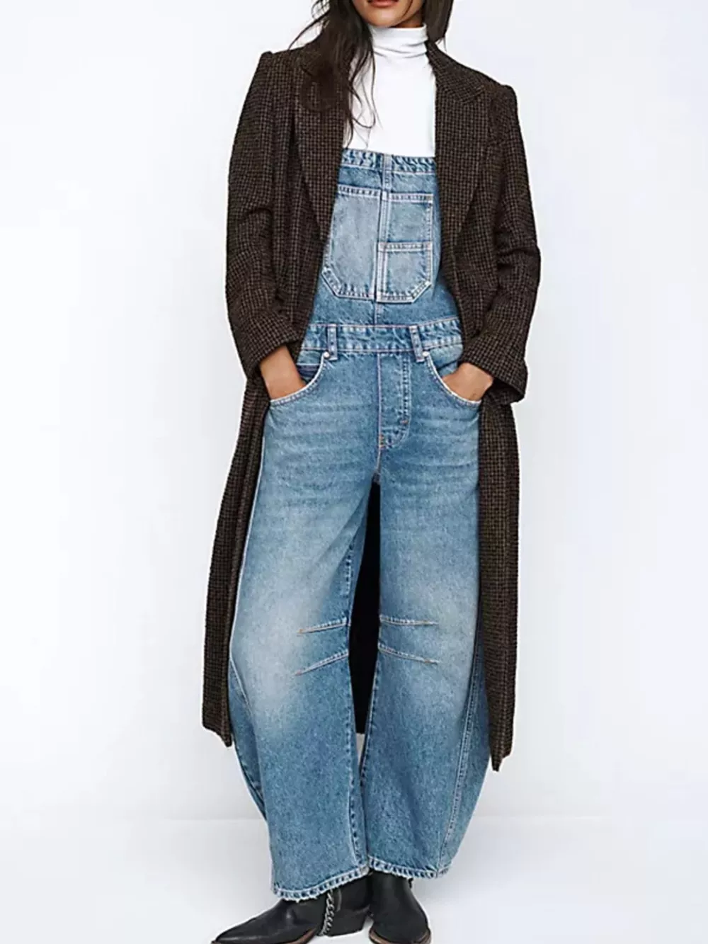 Wide Strap Wide Leg Denim Overalls, image 16