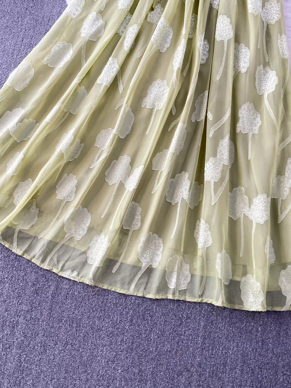 Button Front Puff Sleeve Chiffon Dress, image 16