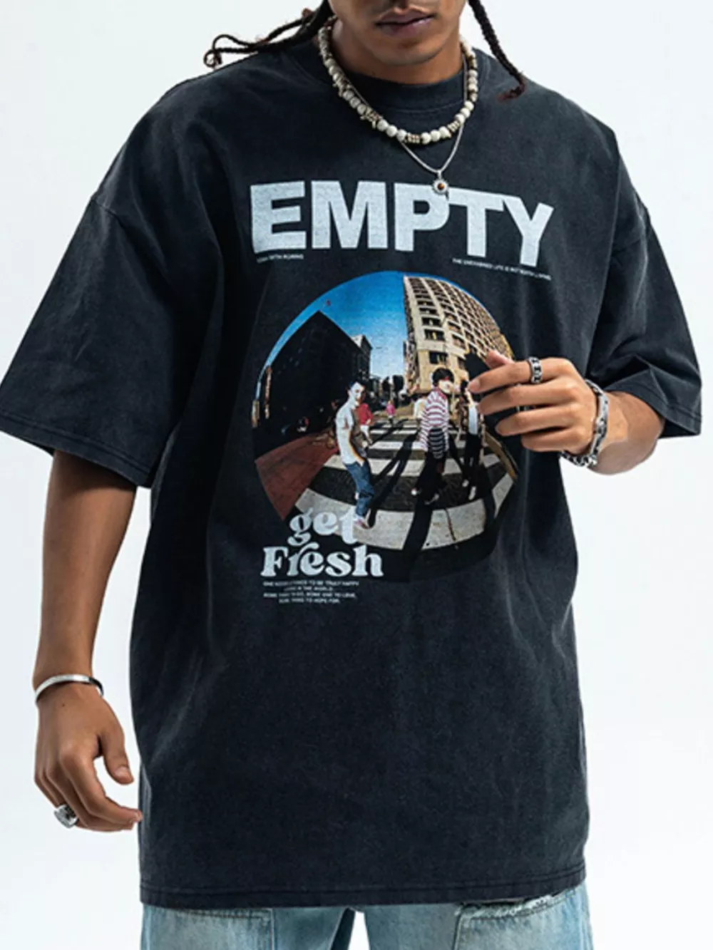 Men's Graphic Round Neck Short Sleeve T-Shirt