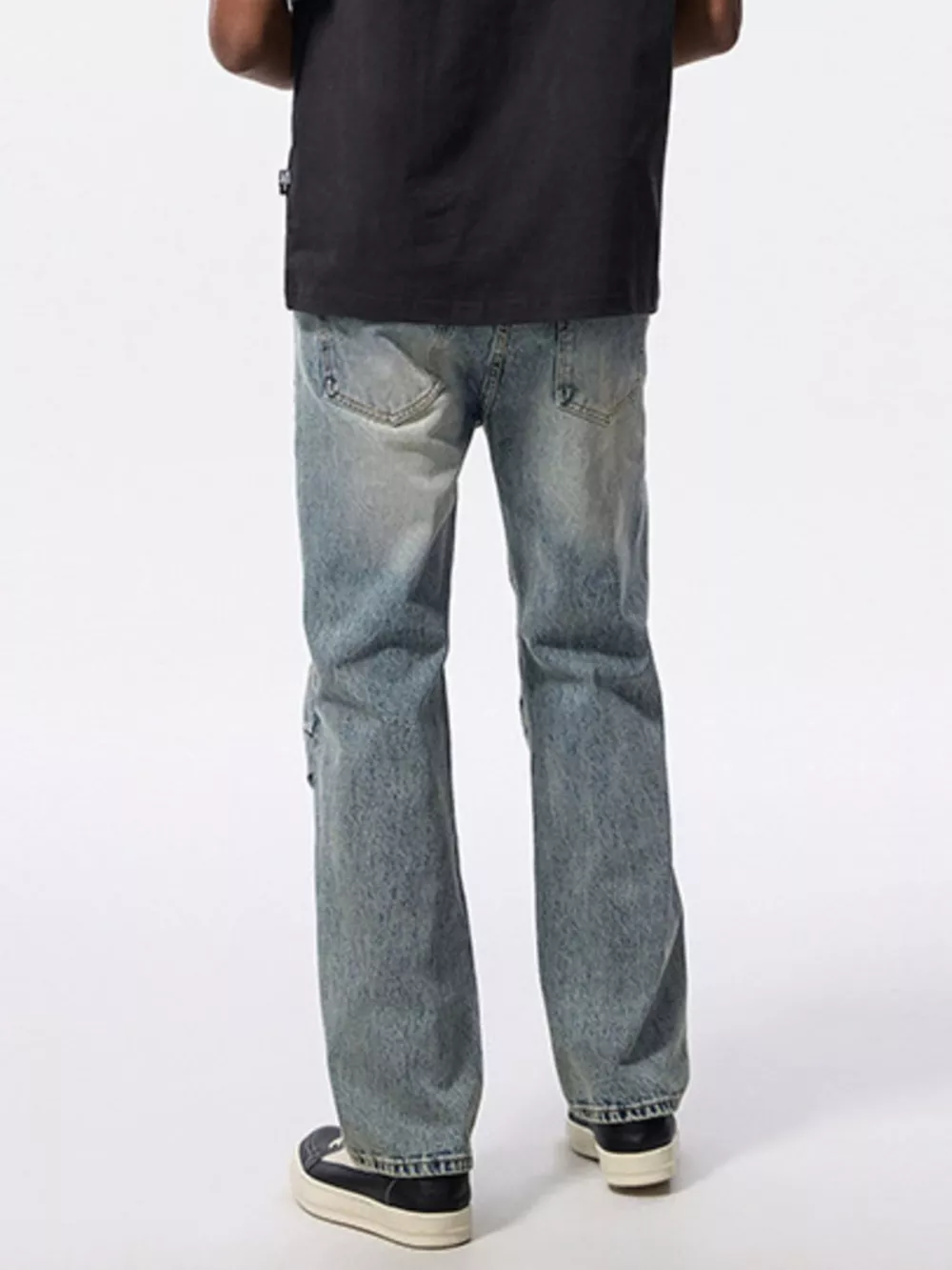 Men's Washed Wide Leg Jeans, image 8