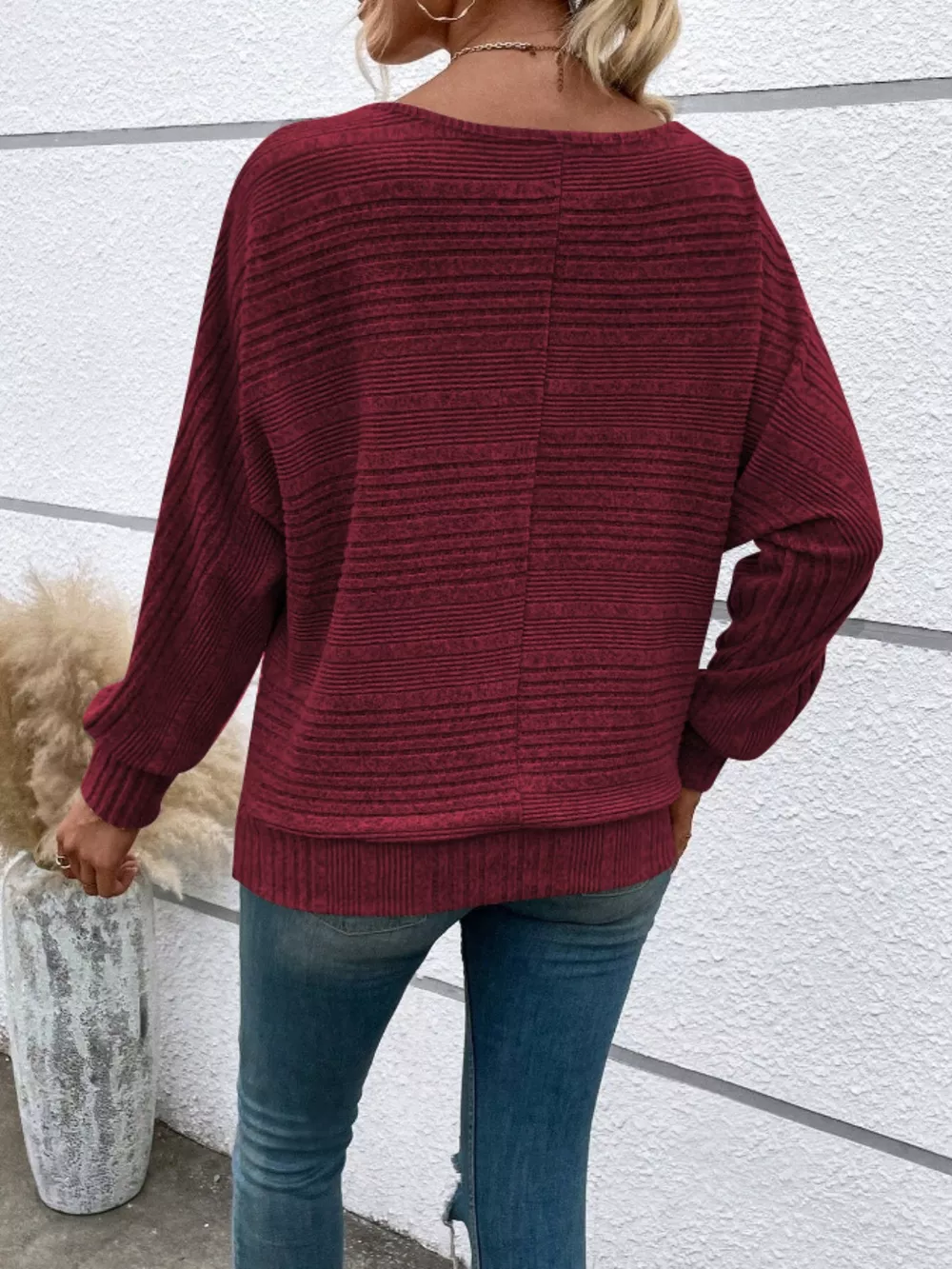 Relaxed Fit Ribbed Knit T-Shirt, image 20