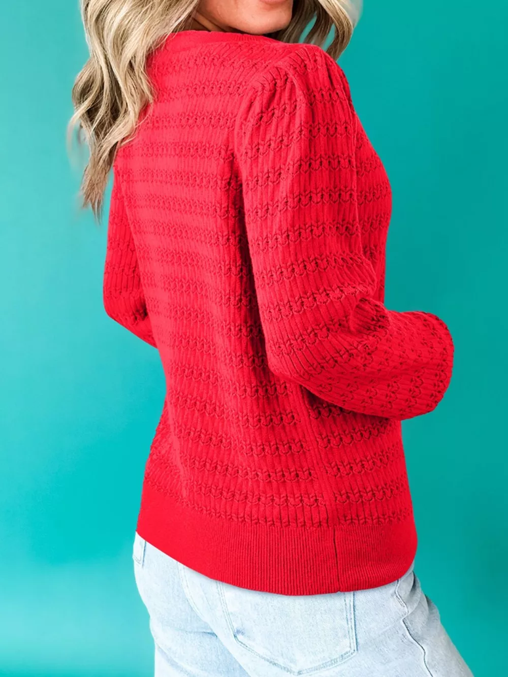 Ribbed Cuffs Crew Neck Sweater, image 3