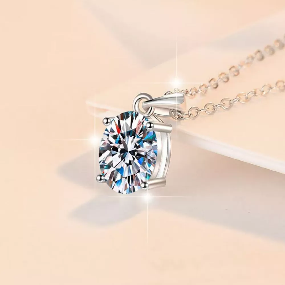 2 Carat Moissanite 925 Sterling Silver Necklace, image 3