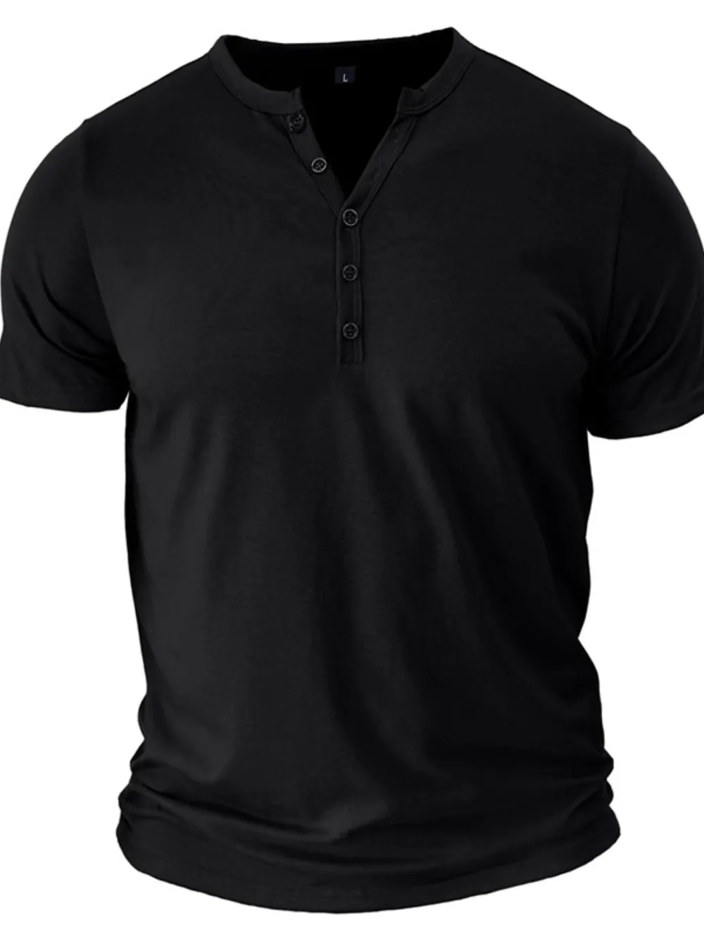 Men's Full Size Casual Henley Short Sleeve Polo Shirt Plus Size