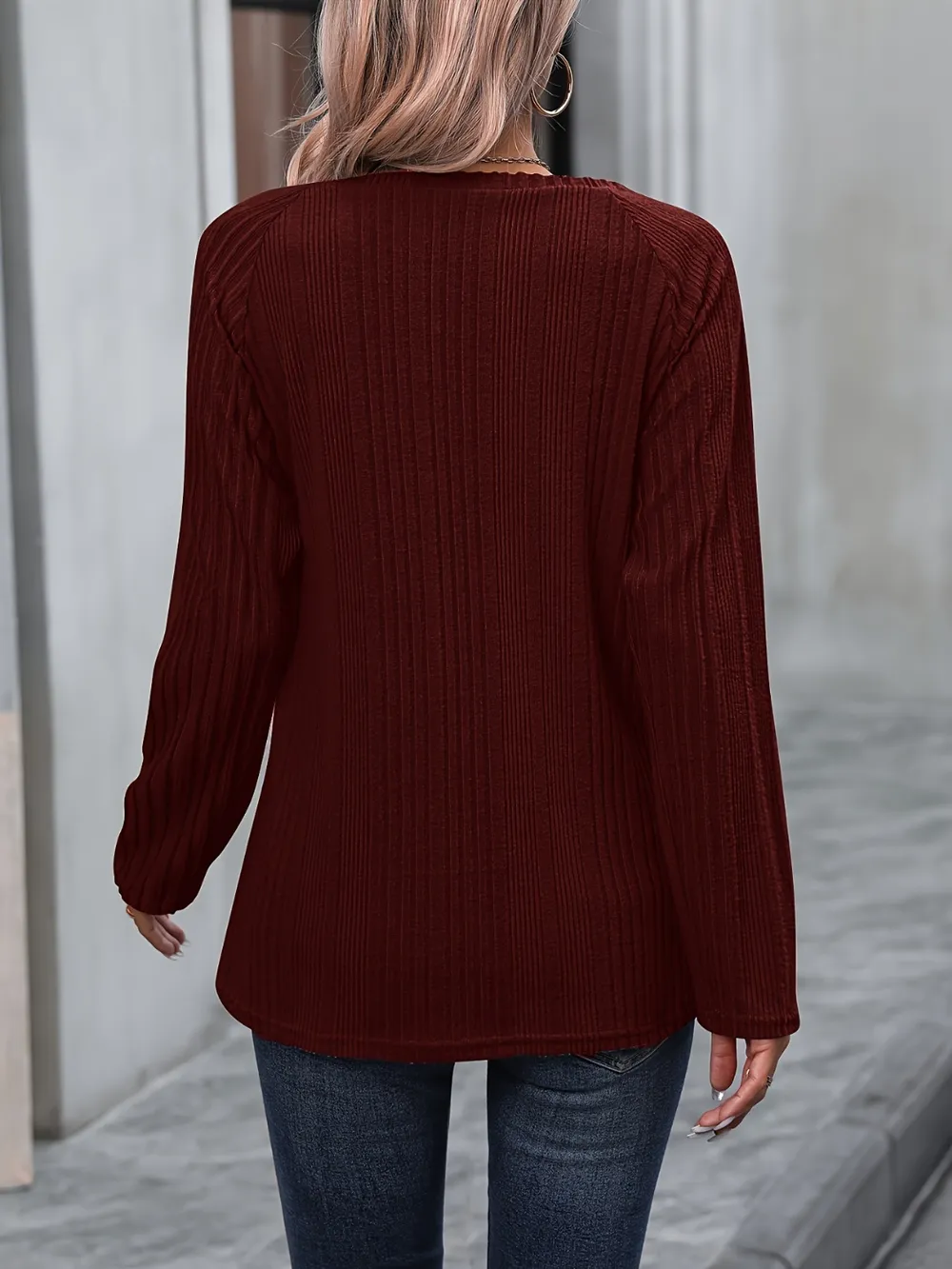 Round Neck Long Sleeve T-Shirt, image 3