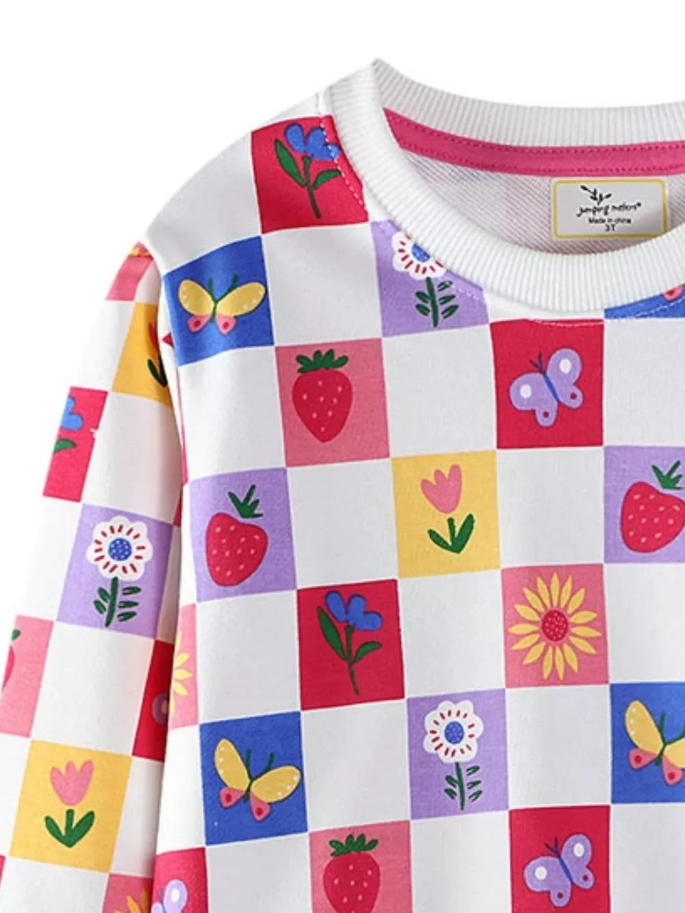 Children's Colorful Checkered Pattern Sweatshirt, image 2
