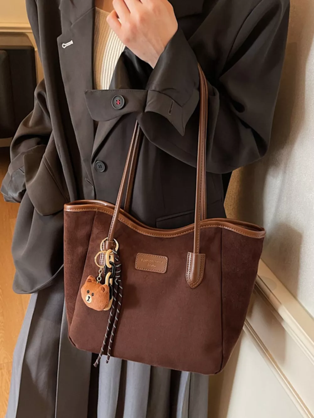 Suede Casual Tote Bag, image 12