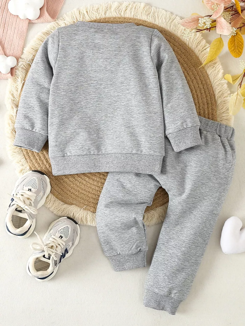 Children's Letter Round Neck Top and Pants Set, image 6