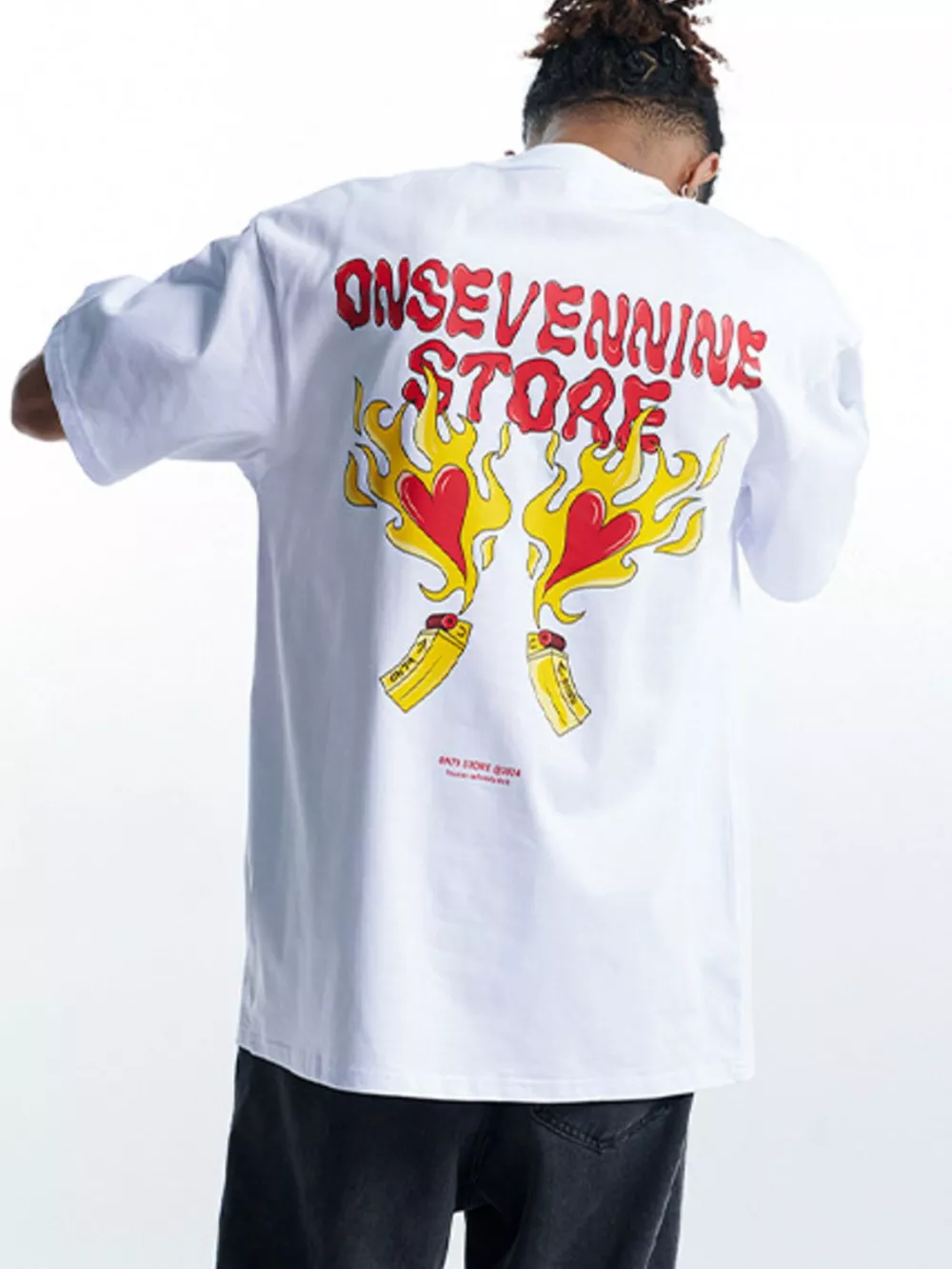 Men's Oversized Round Neck Graphic T-Shirt, image 3