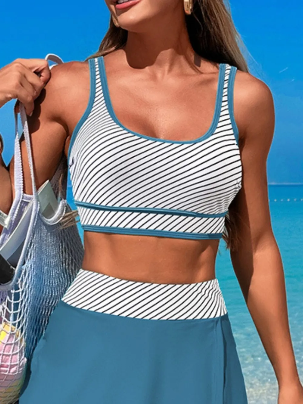 Scoop Neck Top and Skort Swim Set, image 27