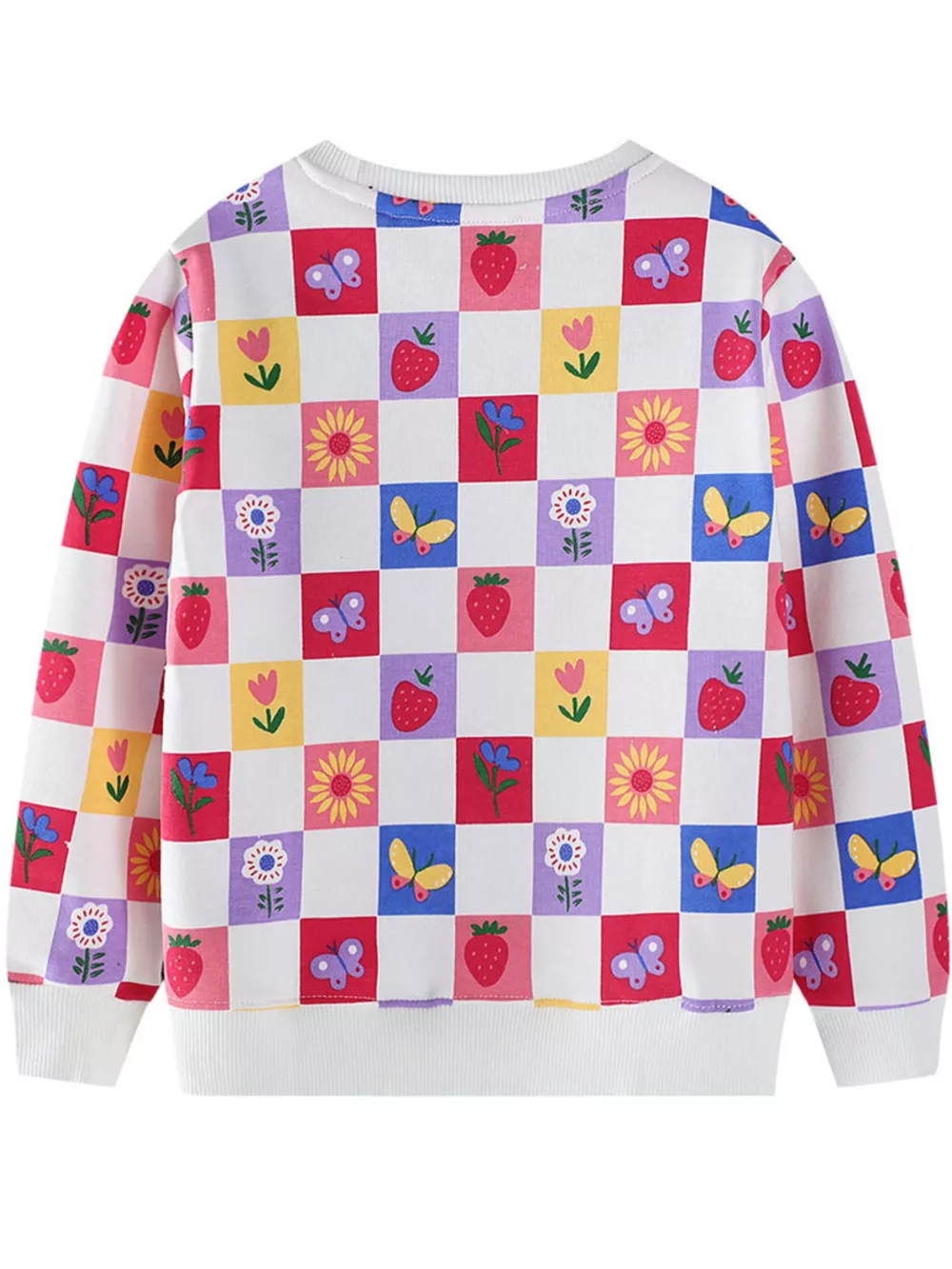 Children's Colorful Checkered Pattern Sweatshirt, image 3