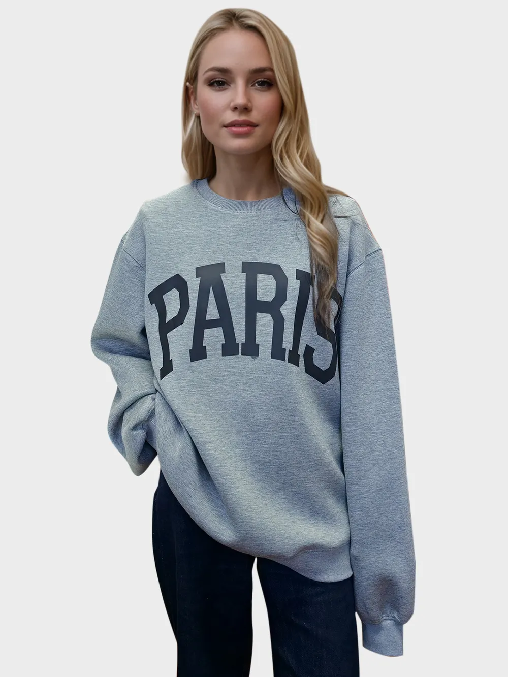 PARIS Round Neck Long Sleeve Air Scuba Sweatshirt, image 5