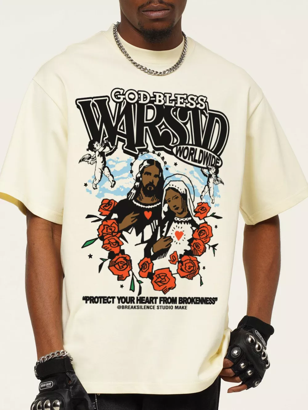 Men's God-Bless Graphic Print Vintage Wash T-Shirt, image 6