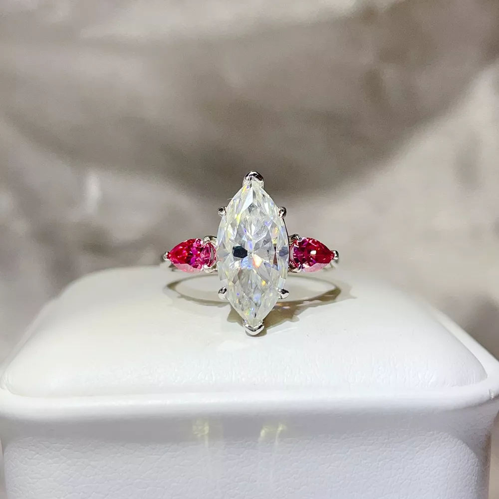 6 Carat 925 Sterling Silver Moissanite Ring