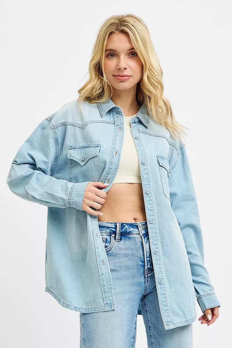 Western Yoke Style Relaxed Fit Denim Shirts, image 4