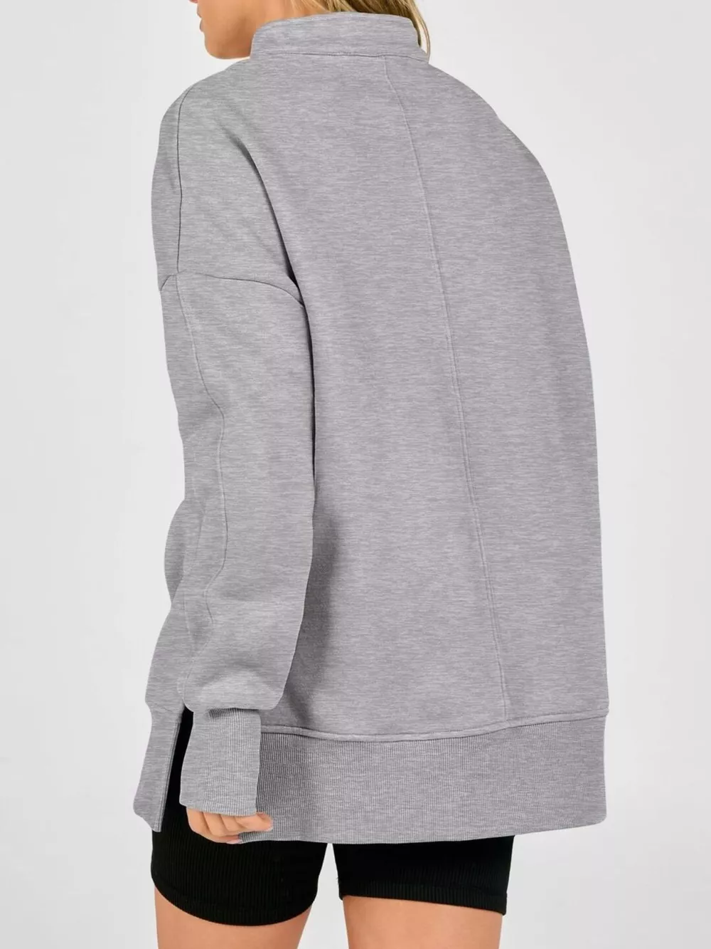 Quarter-Zip Dropped Shoulder Sweatshirt, image 14