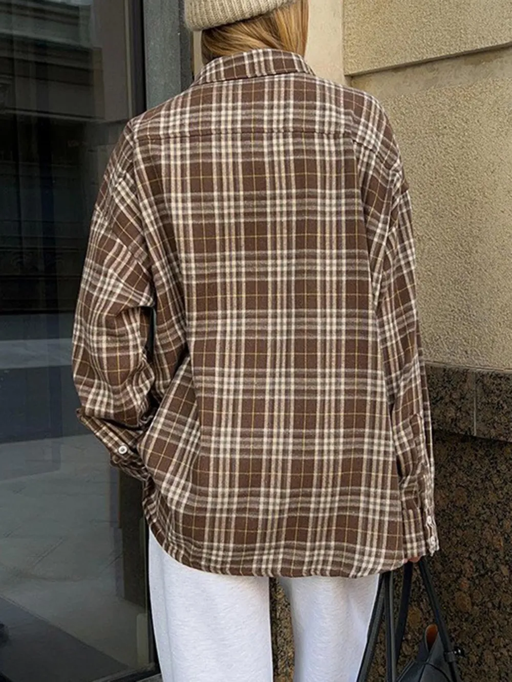 Pocketed Plaid Button Up Shacket, image 3