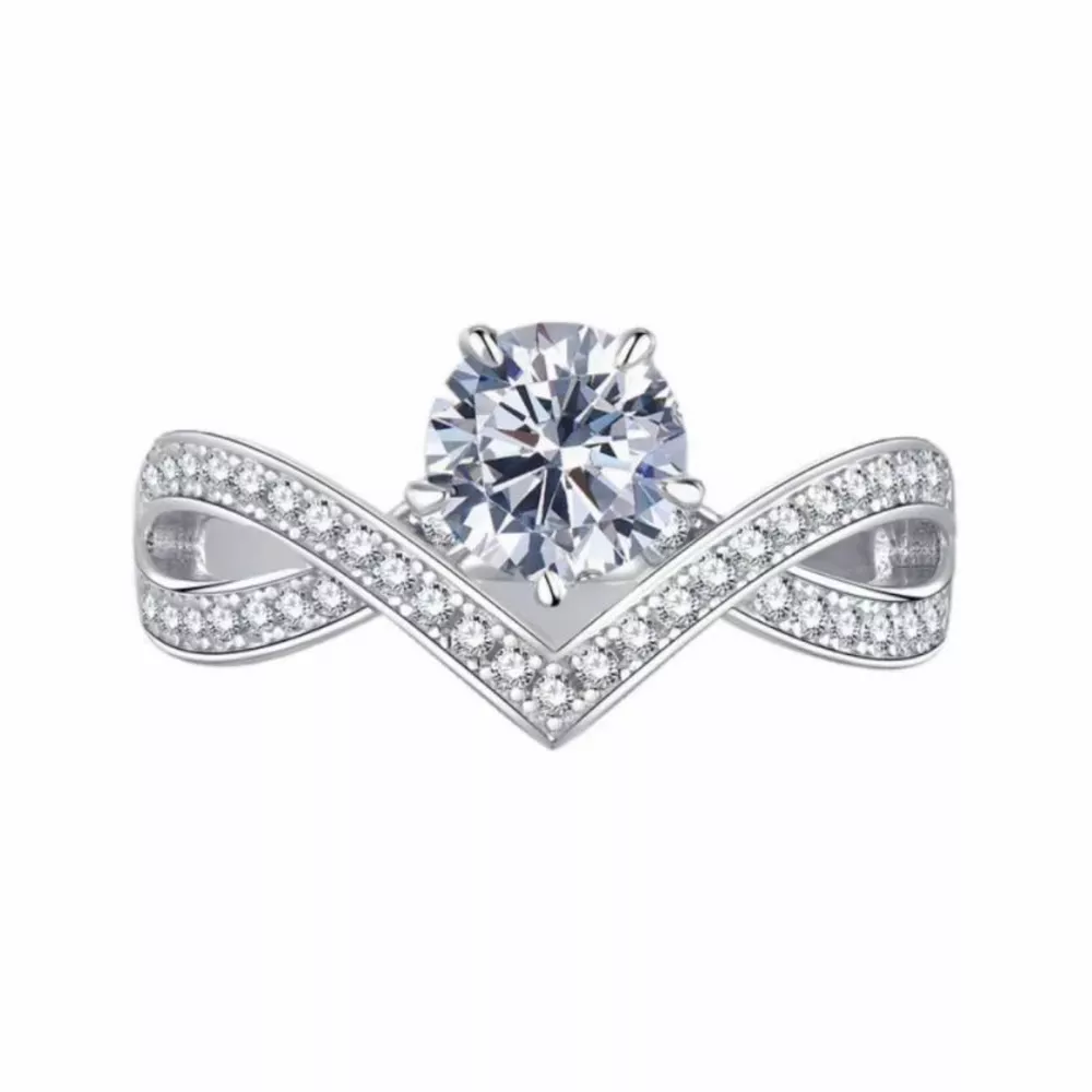 1 Carat Moissanite 925 Sterling Silver Ring, image 6