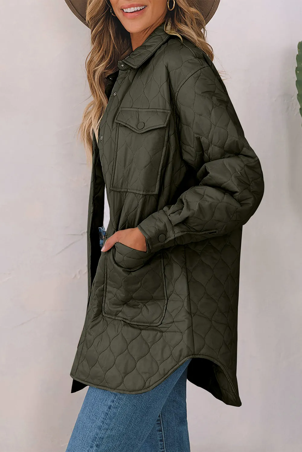 Snap Down Collared Winter Coat, image 15