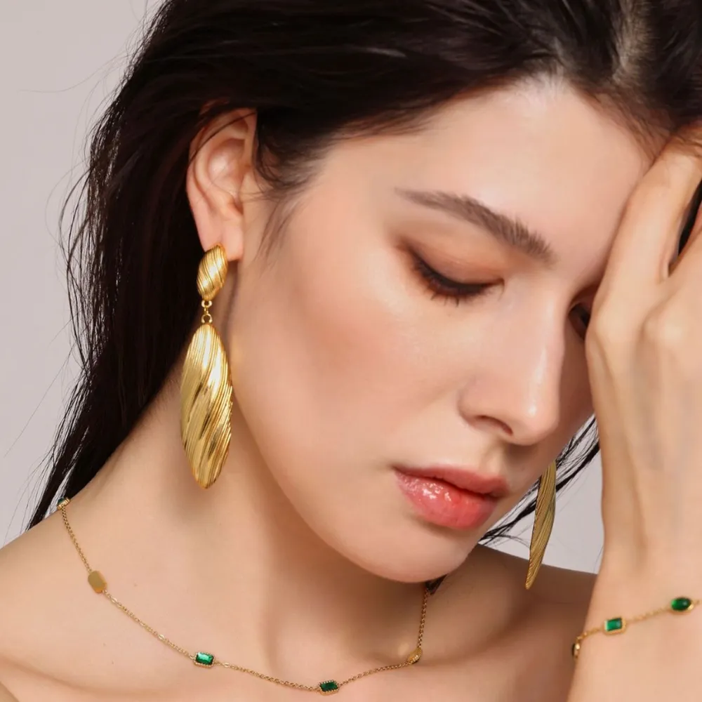 Stainless Steel Dangle Earrings, image 3