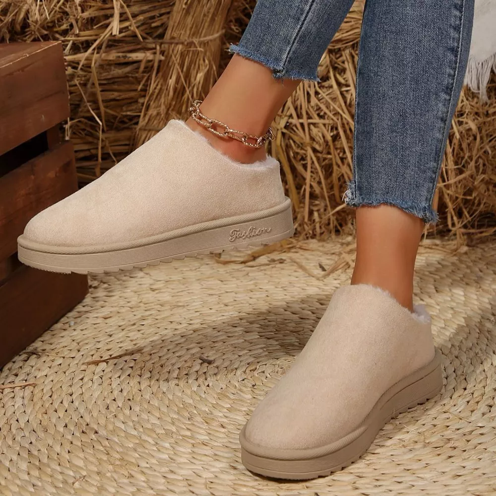 Round Toe Plush Lined Ankle Boots, image 9