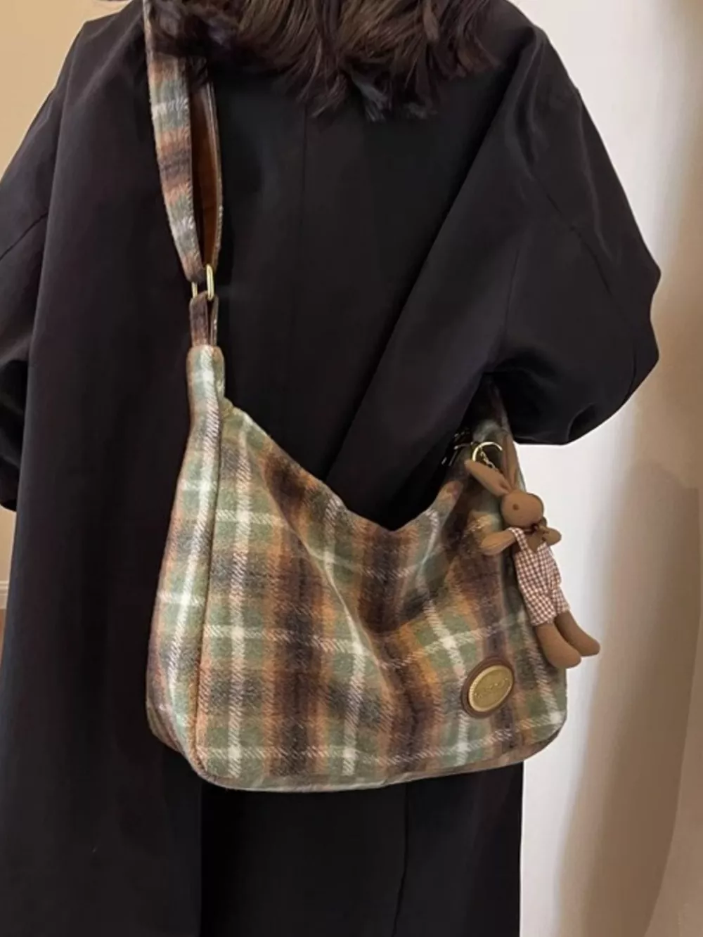 Plaid Pattern Shoulder Crossbody Bag, image 6