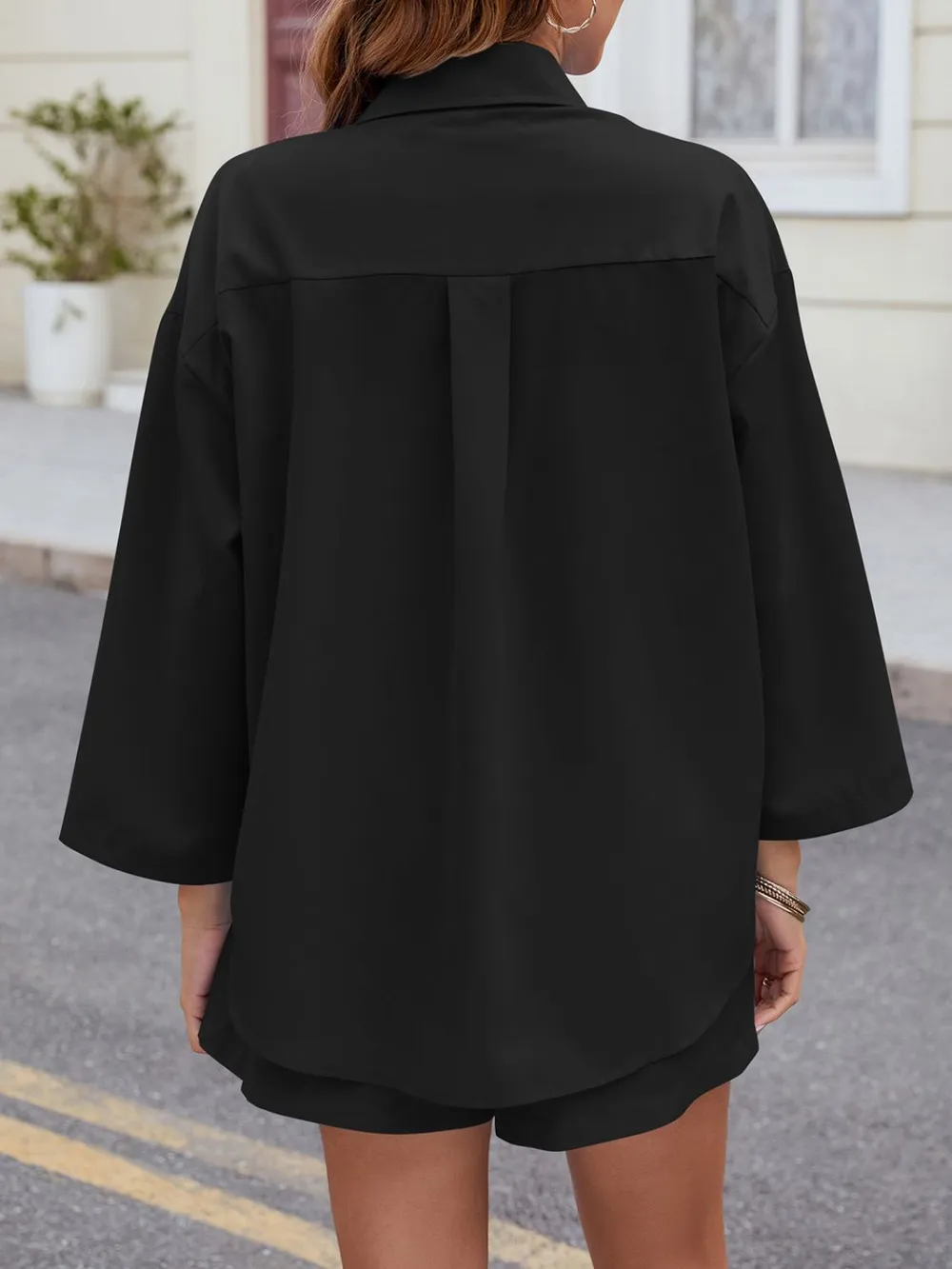 Button Up Long Sleeve Top and Shorts Set, image 11