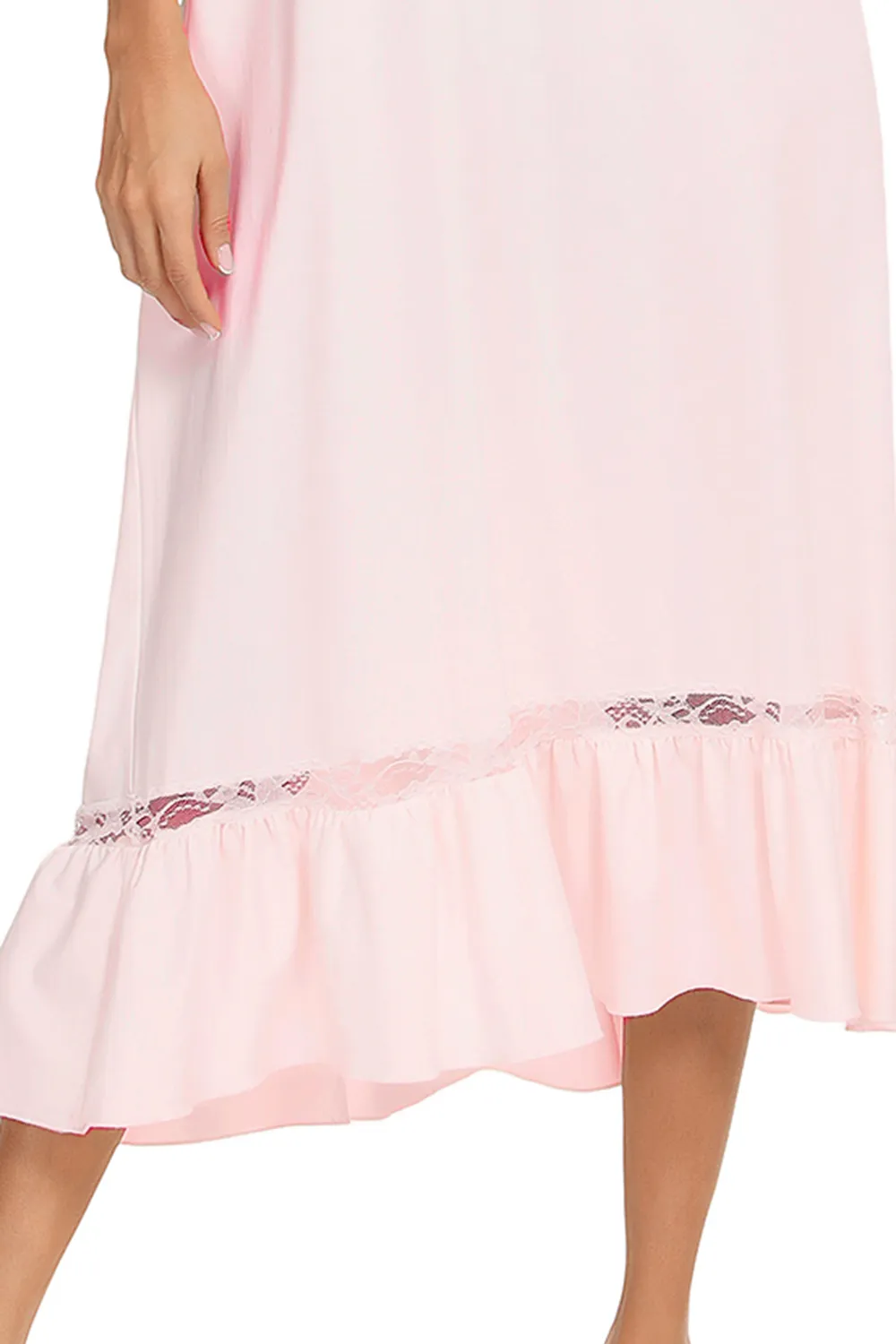 Lace Detail Short Sleeve Lounge Dress, image 12