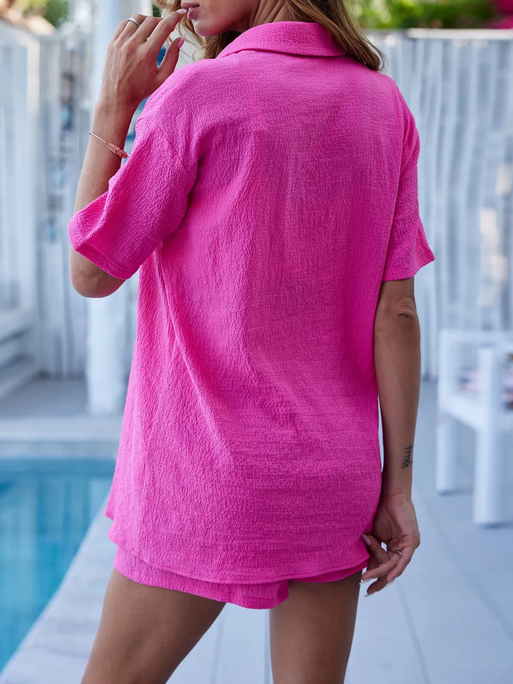 Button Up Half Sleeve Top and Shorts Set, image 8