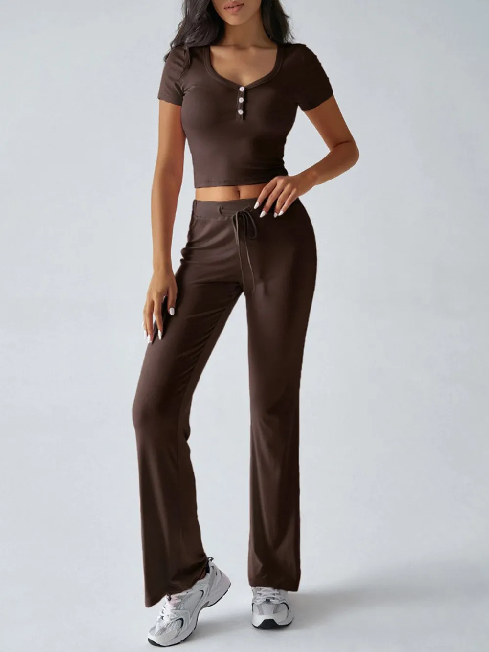 Short Sleeve Top and Drawstring Pants Set, image 4
