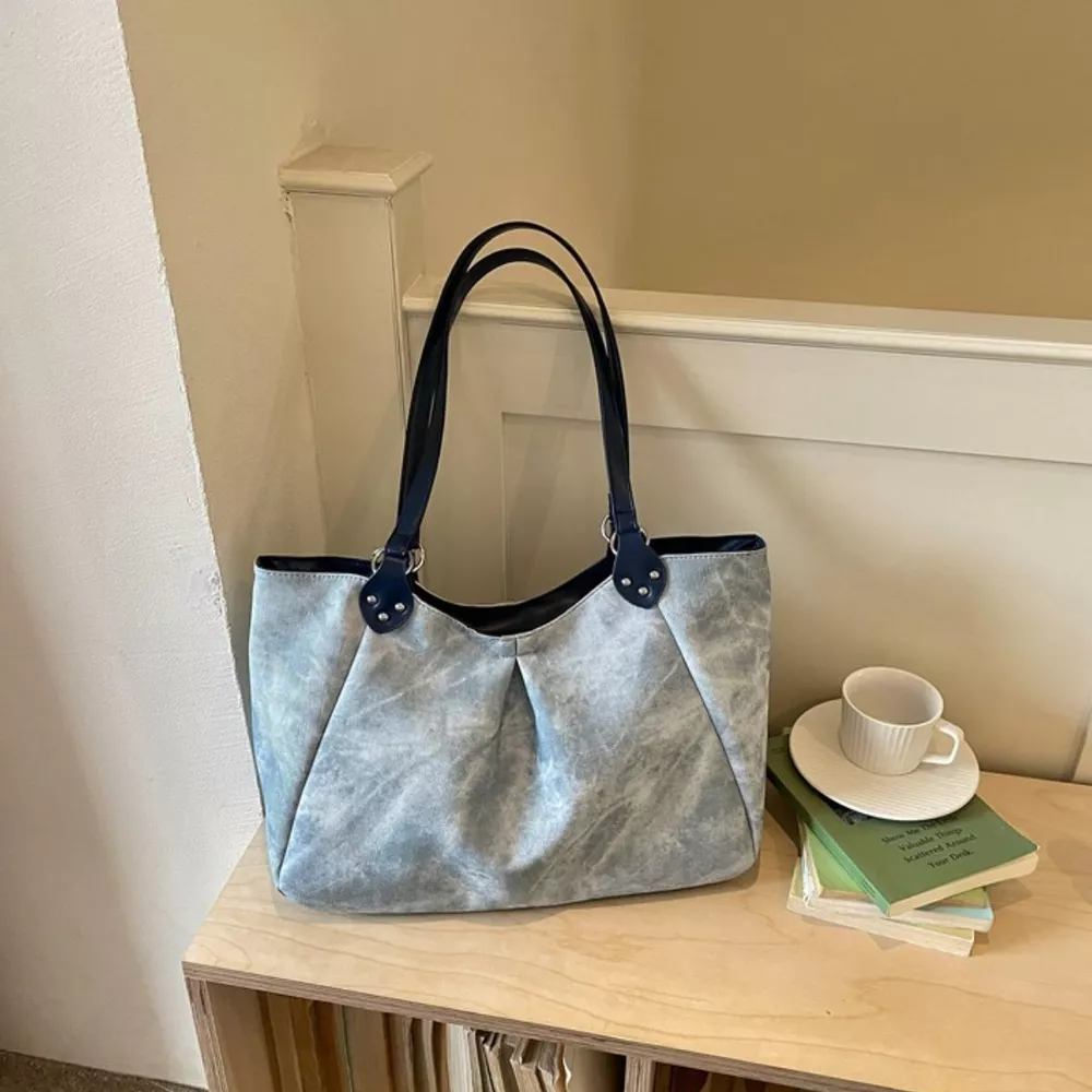 Ruched PU Leather Shoulder Bag, image 4