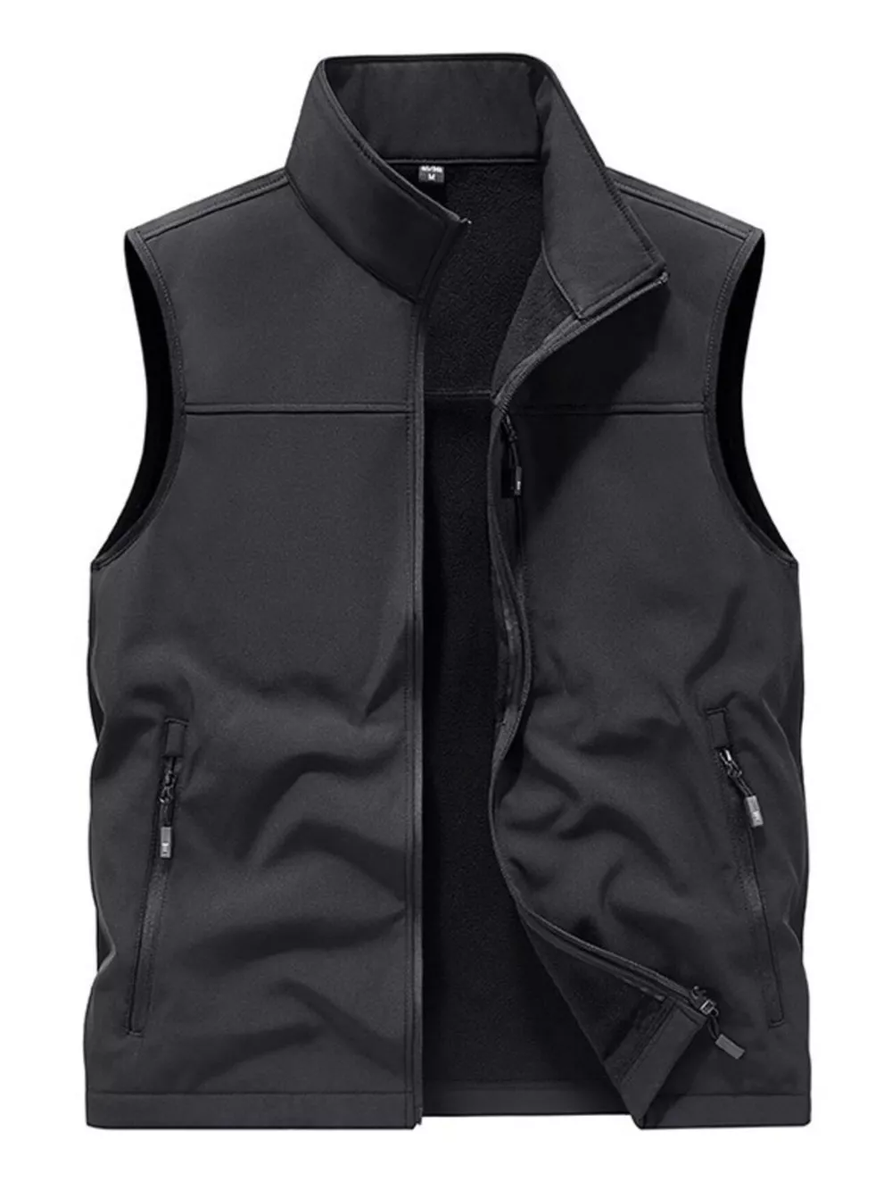 Men's Plus Size Casual Zip Up Fleece Lined Vest