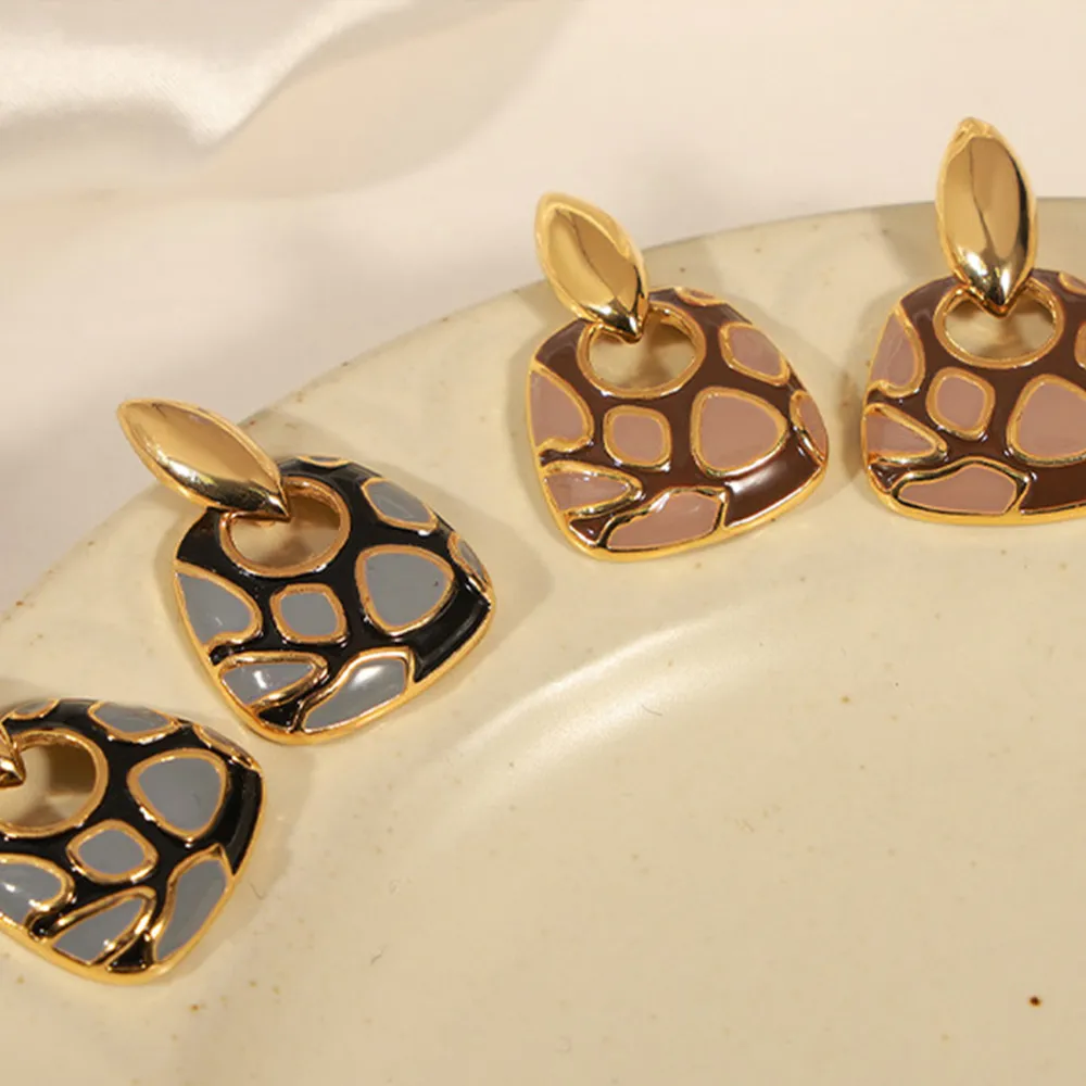 Copper Oil Drip Earrings, image 9
