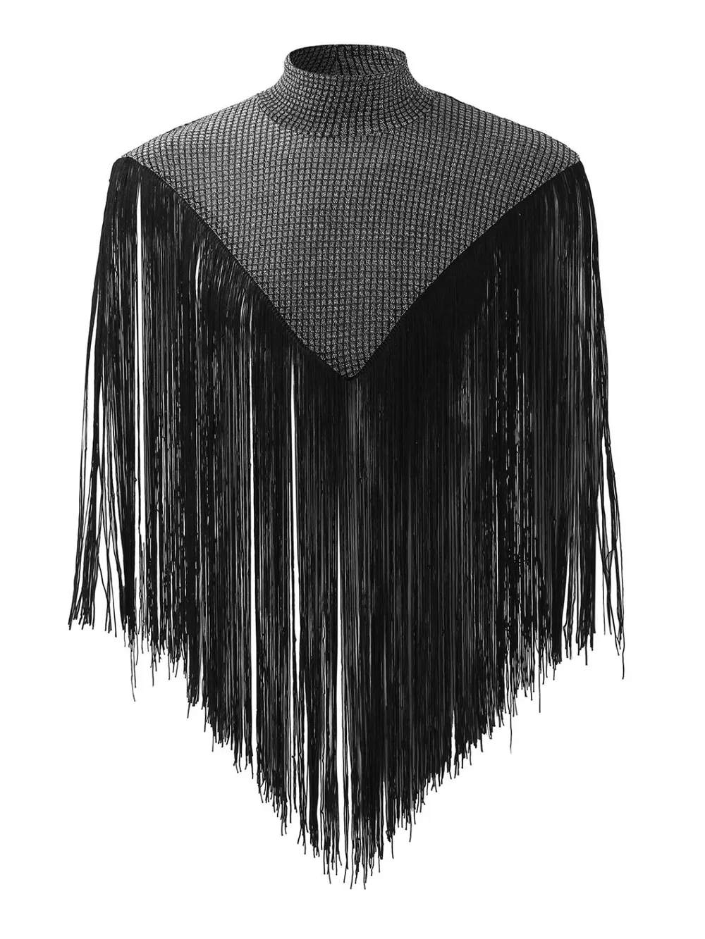 Men's Full Size Tassel Hem Mock Neck Cap Plus Size, image 7