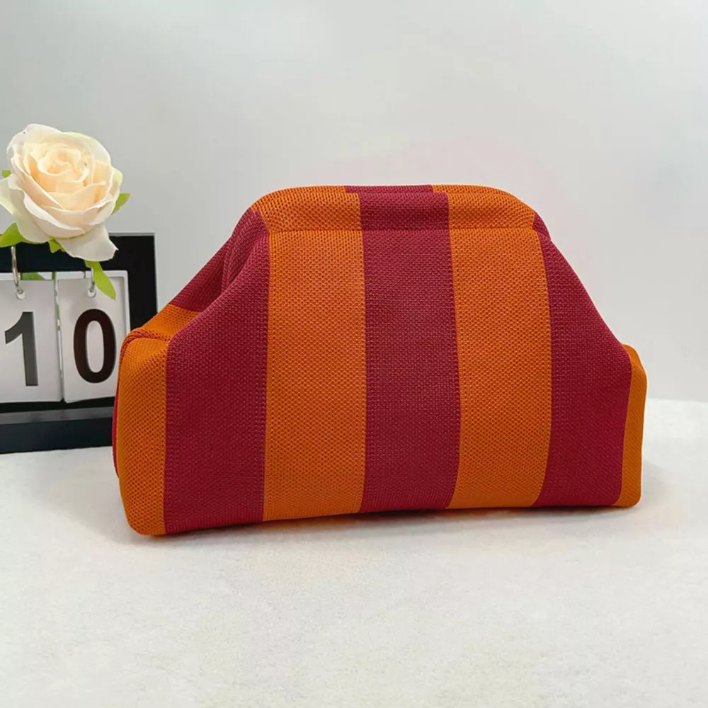 Portable Contrast Knit Clutch